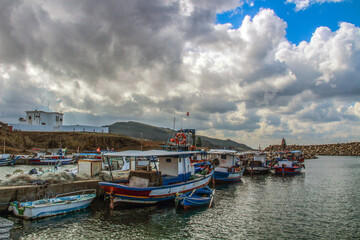 Fototapeta na wymiar Sidi Mechreg, the fortified city and port in Bizerte, Tunisia