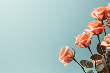 decorative spring background with roses made with AI