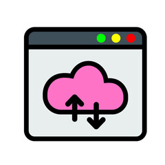 Cloud, seo, web, website, page, content, browser, storage, server Icon