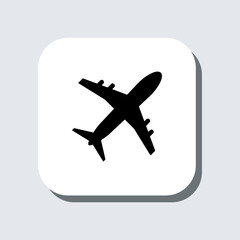 Airplane icon vector. Airplane sign symbol in trendy flat style. Airplane vector icon illustration in square isolated on gray background