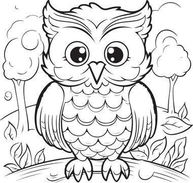 smile owl coloring page