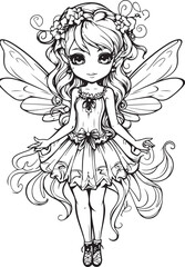 adorable fairy coloring page