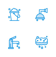 Cleaning Blue Color icon Pack cleaning 