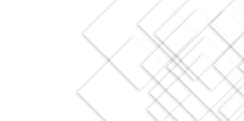 White and grey geometric minimal and square shape banner design. Abstract geometric minimal futuristic element concept. Design for brochure, banner, wallpaper, cover, flyer.