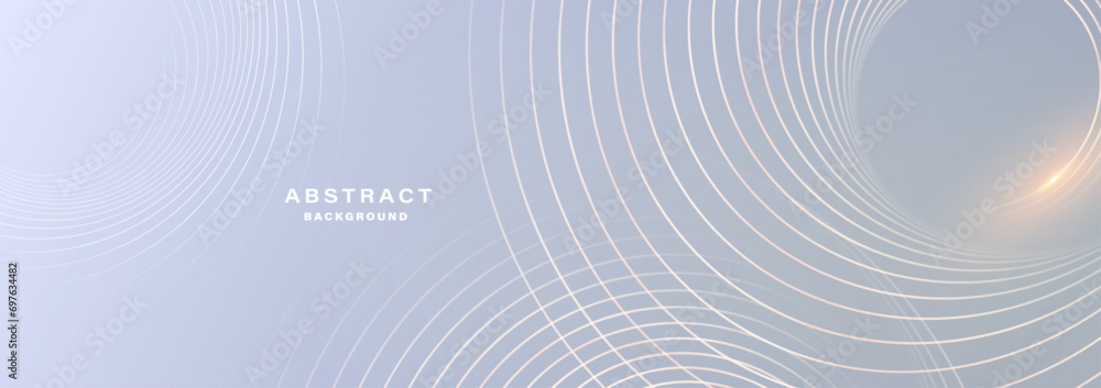 Poster grey white abstract background with spiral circle lines, technology futuristic template. vector illu
