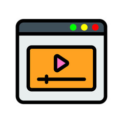 Fototapeta premium Page, video, stream, multimedia, browser, content, web, website, seo Icon