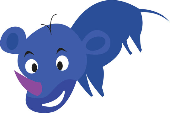Cute cartoon hippo smiling cartoon. Cute little illustration of hippopotamus for kids EPS 10