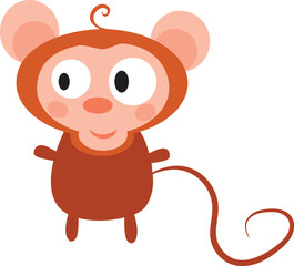 Cute little monkey cartoon on white background EPS 10