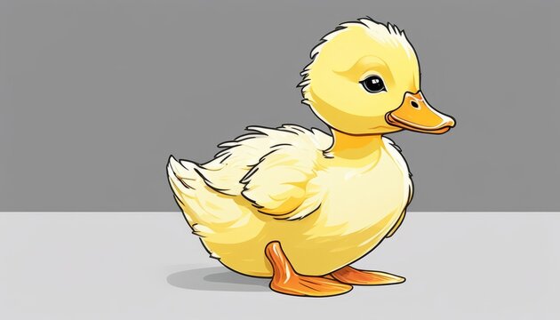 A yellow duckling with orange feet