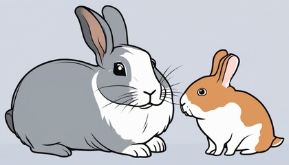 Fototapeta premium Two cute bunnies sitting next to each other