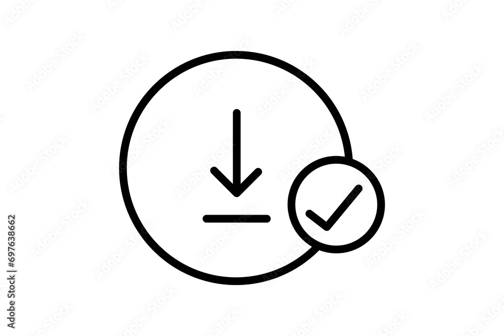 Aufkleber download success icon. icon related to basic web and ui. suitable for web site, app, user interfaces