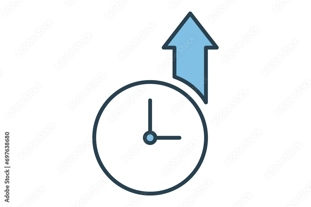 Poster time upload icon. icon related to basic web and ui. suitable for web site, app, user interfaces, pri