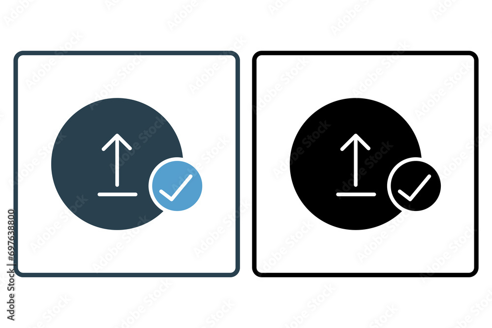 Poster upload success icon. icon related to basic web and ui. suitable for web site, app, user interfaces, 