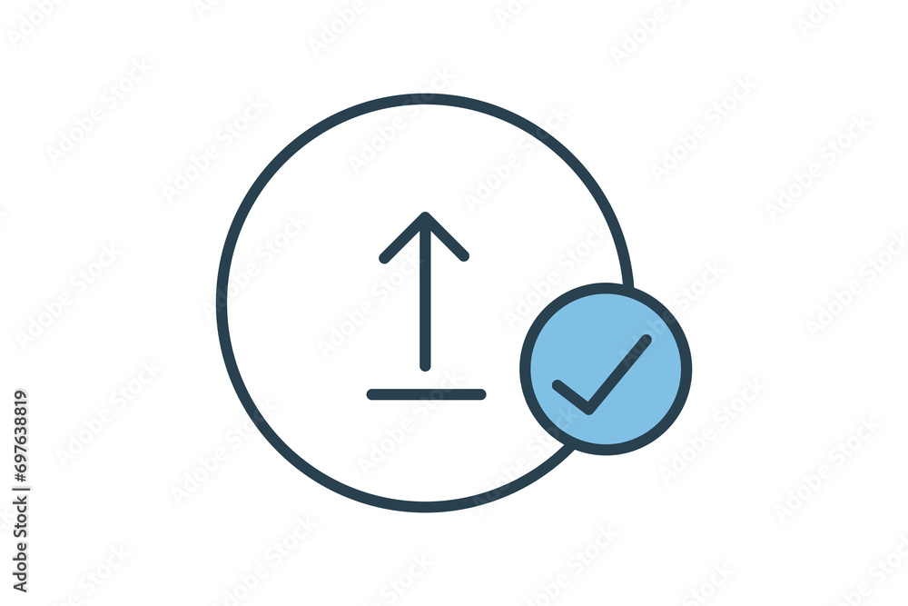 Poster upload success icon. icon related to basic web and ui. suitable for web site, app, user interfaces, 