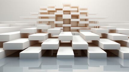 A sleek and modern display of crisp, white rectangular objects creates a stunning design that exudes elegance and simplicity