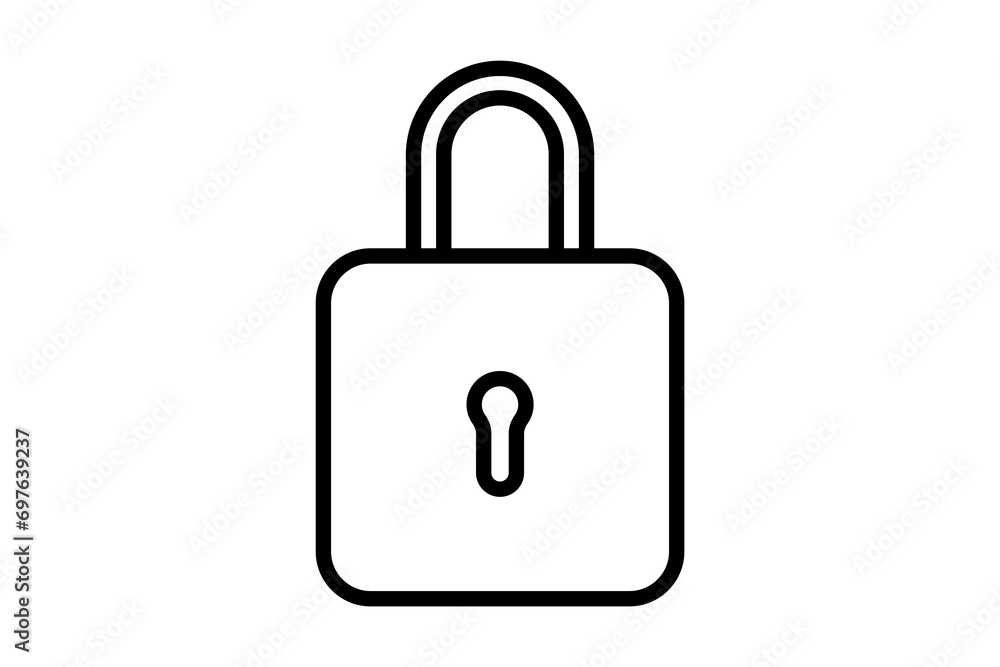 Poster lock icon. icon related to basic web and ui. suitable for web site, app, user interfaces, printable 