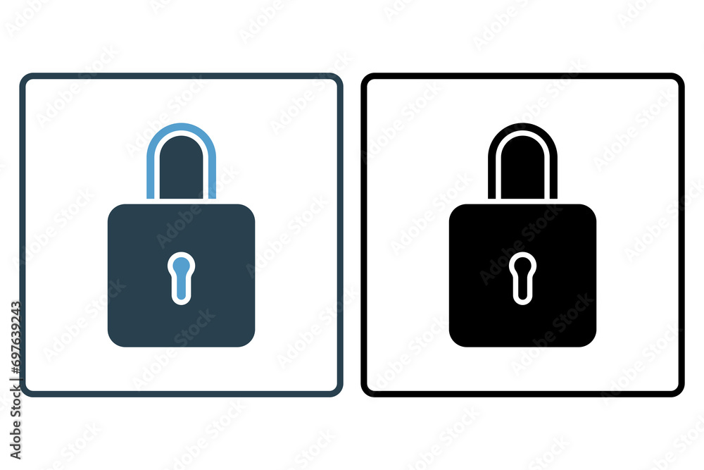 Poster lock icon. icon related to basic web and ui. suitable for web site, app, user interfaces, printable 