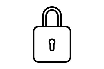 lock icon. icon related to basic web and UI. suitable for web site, app, user interfaces, printable etc. line icon style. simple vector design editable