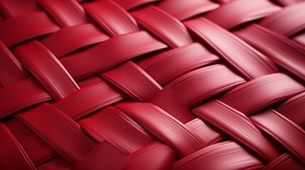 Obraz premium Vibrant hues of red intertwine on a chair, creating a cozy yet bold statement in an indoor setting