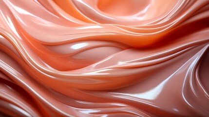 Fototapeta premium A mesmerizing swirl of pastel hues, this abstract photograph captures the essence of a peach-toned liquid, evoking feelings of tranquility and sophistication