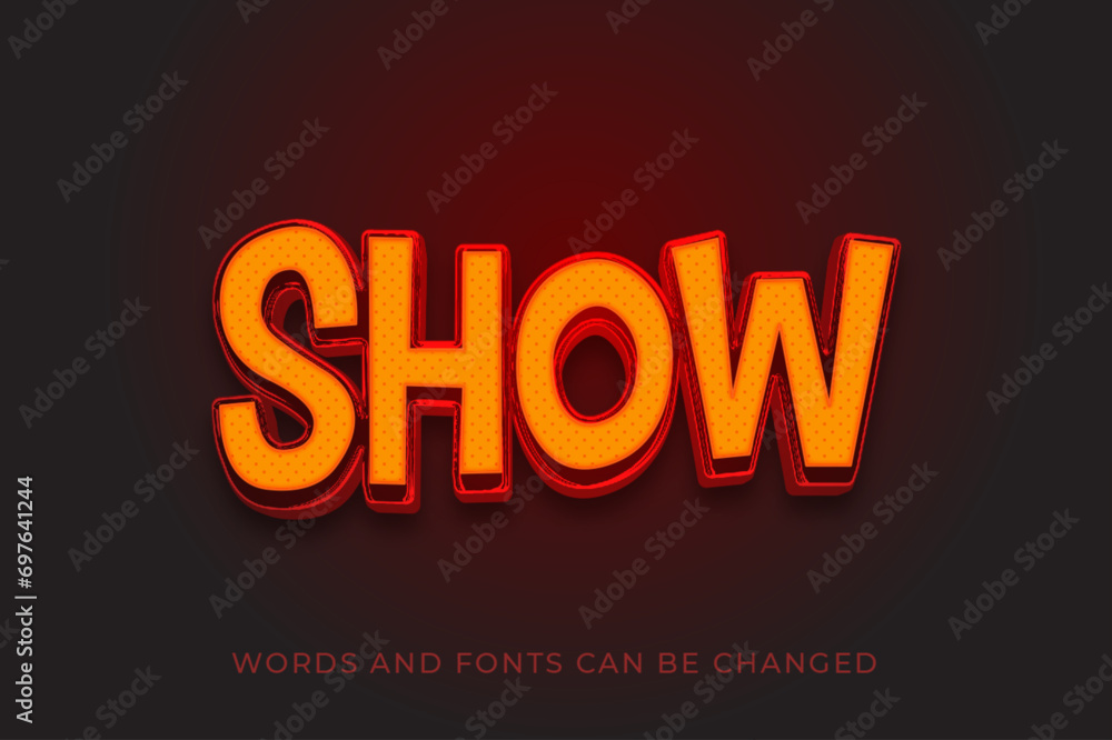 Fototapete show 3d text effect editable style template