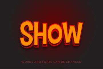 Show 3d text effect editable style template