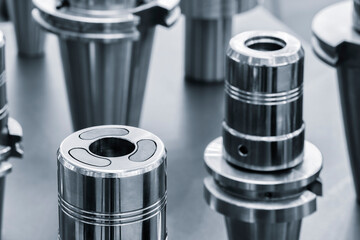 Milling metal cutter tools for CNC machine, dustrial design background, engineering technology concept