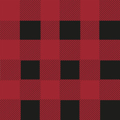 Tradition black and red Checkered plaid Seamless Pattern. Design t-shirt and clothes print. Vector illustration can used wallpaper, fabric and textile print. Design for bed linen and blanket.