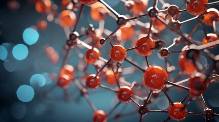Atomic Elegance: 3D Render Showcasing Molecular Arrangement, Generative AI
