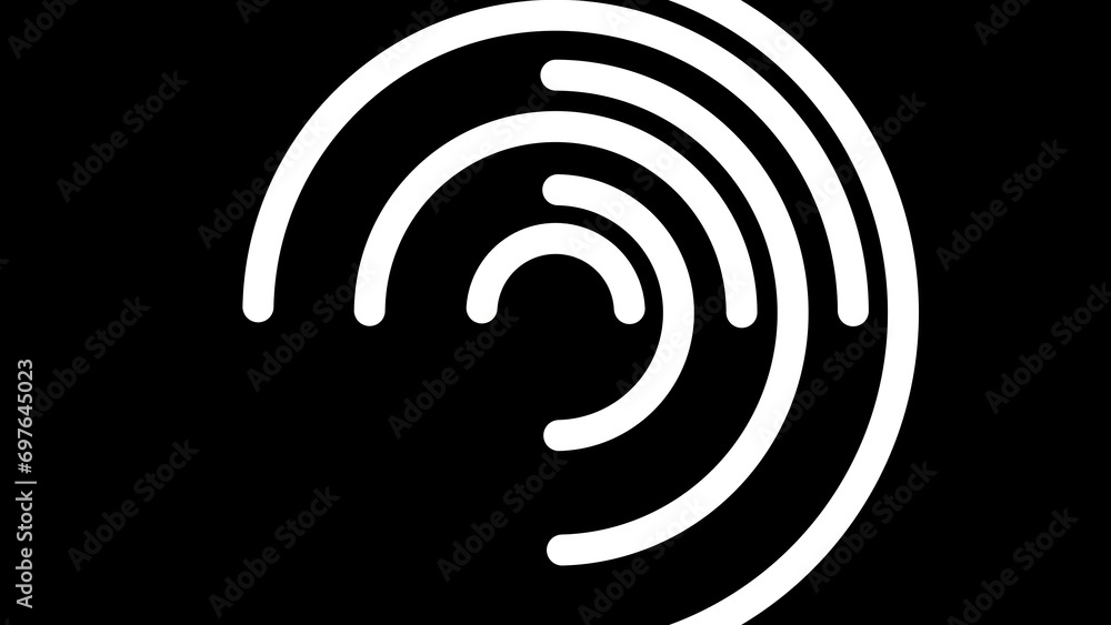Poster white circle lines. computer generated 3d render