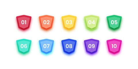 3d number bullet point icons