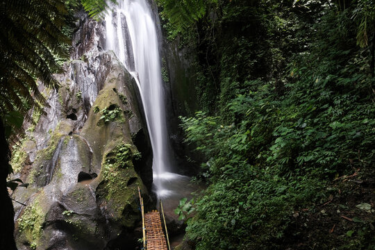 Long exposure shot of the bigest of Krisik waterfalls. Bali, Indonesia.