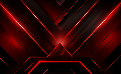 Abstract geometric neon red background