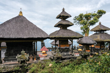 Pura Lempuyang Madya hindu temple on cloudy day. Bali, Indonesia.