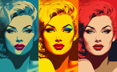 Obraz premium !Pop-Art Pin-Up: Sizzling Sensuality in Every Stroke