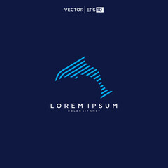 Dolphin logo design vector icon template
