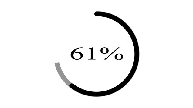 Circular progress bar icon animated minimalist black and white design.