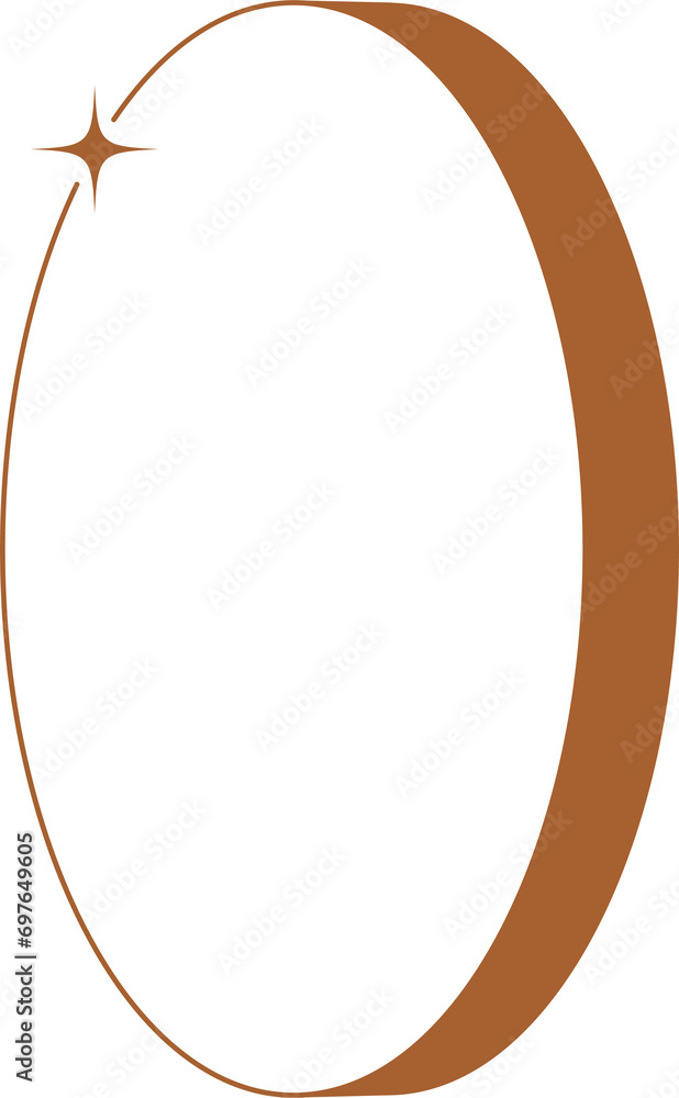 Aufkleber aesthetic oval frame shape. outline minimal graphic element with stars. abstract boho arch with spar