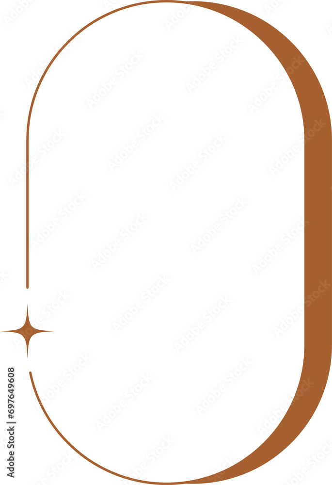 Aufkleber aesthetic oval frame shape. outline minimal graphic element with stars. abstract boho arch with spar