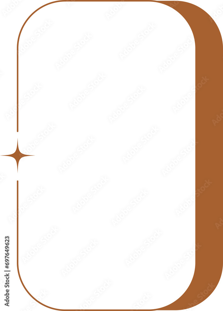 Poster aesthetic frame shape. outline minimal graphic element with stars. abstract boho arch with sparkles.