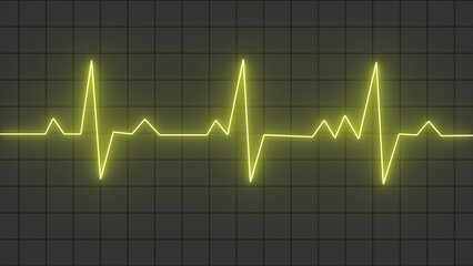 ECG neon pulse monitor with signal Pattern Abstract Wave  Effect  Gradient.
