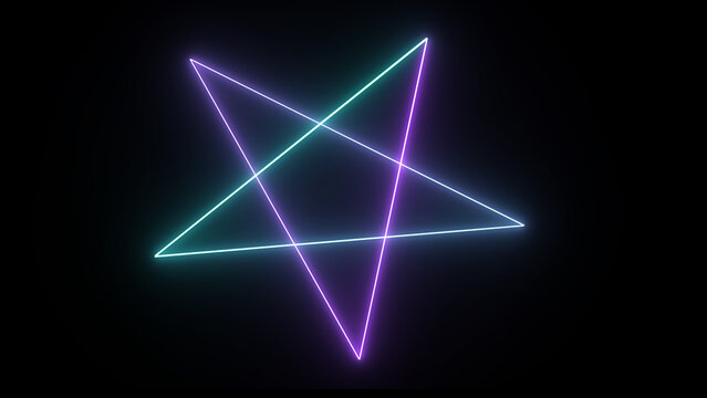 Colored logo star of David in the form of blue-pink gradient icon isolated on background. © Amina