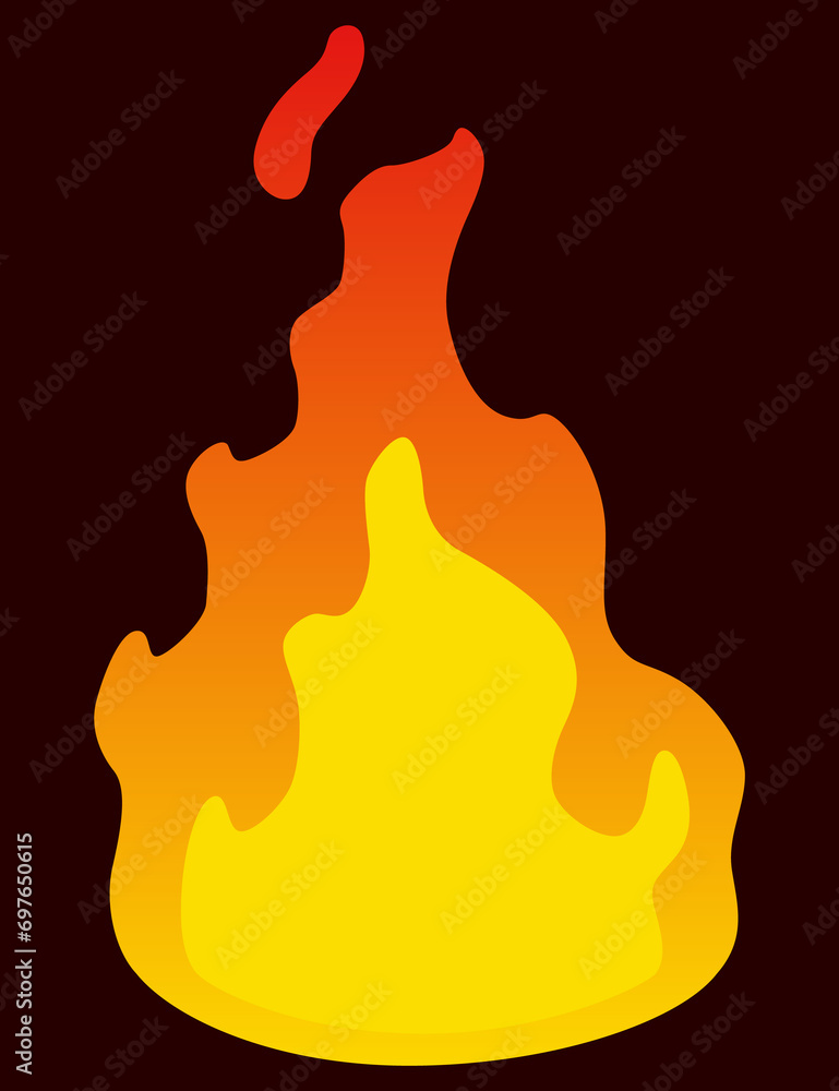 Poster fire animation sprite. red and orange fire flame. hot flaming element for game animation. icon in ca