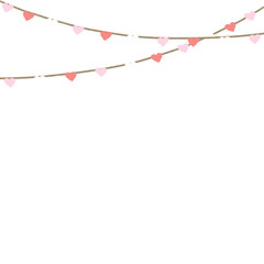 Pink red white Heart valentine line confetti heart light party celebration decoration wedding love