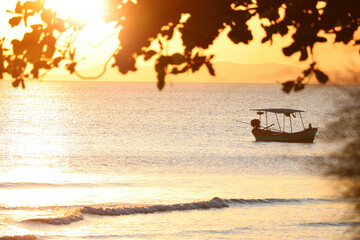 Fishing boats moored in Laem Mae Phim Bay