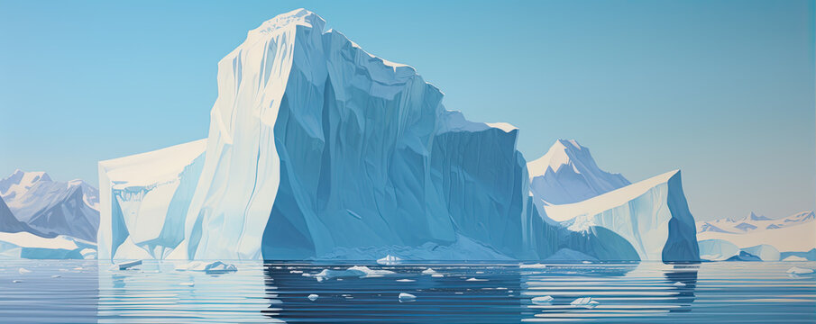 Icebergs in arctic on north Pole.