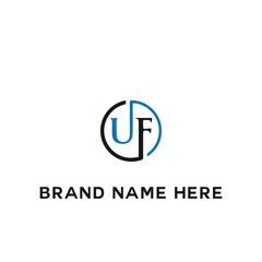 UF logo. U F design. White UF letter. UF, U F letter logo design. Initial letter UF linked circle uppercase monogram logo. U F letter logo vector design.	
