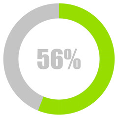 56% Loading. 56% circle diagrams Infographics vector, 56 Percentage ready to use for web design ux-ui
