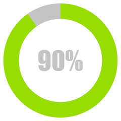 90% Loading. 90% circle diagrams Infographics vector, 90 Percentage ready to use for web design ux-ui