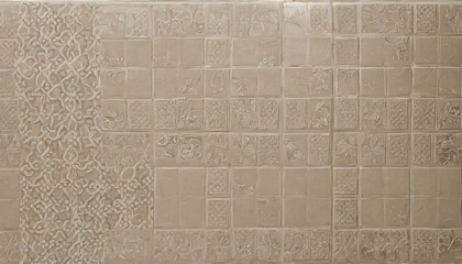 beige ceramic wall and floor tiles mosaic abstract background design geometric wallpaper texture decoration bedroom